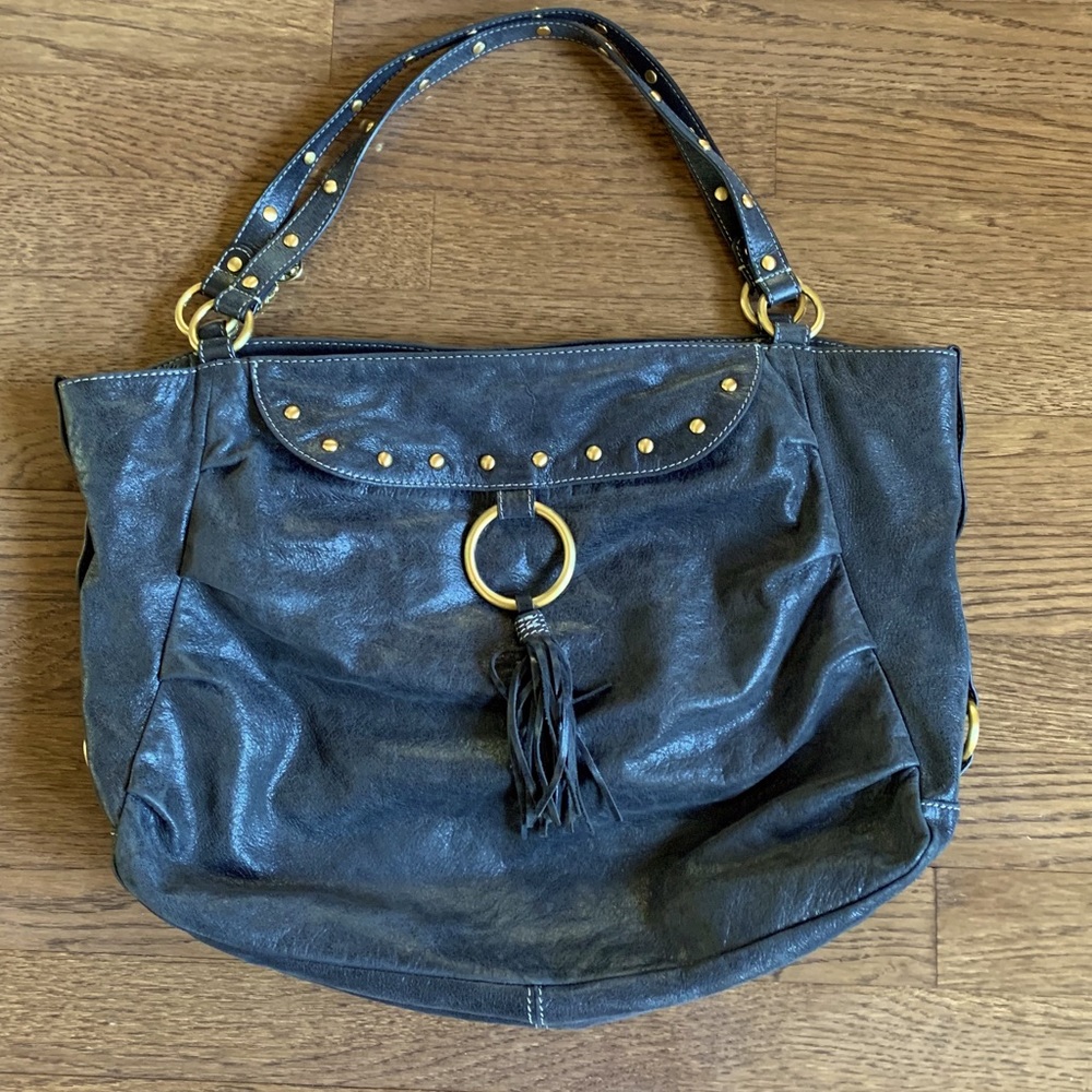 Fossil studded genuine leather bag